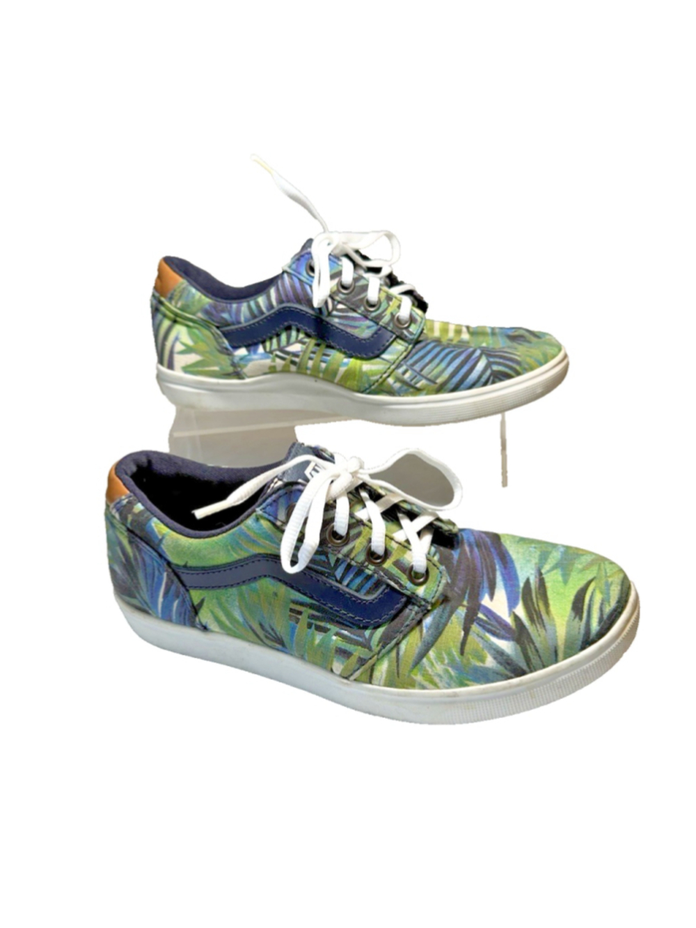 Vans Chapman Lite low-top sneakers green blue tropical palm leaf size 6.5